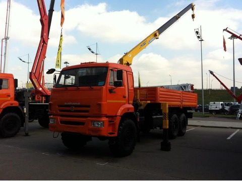 Автокраны, Краны-манипуляторы, Автогидроподъемники (АГП) КМУ на бортовых автомобилях КМУ Камаз 43118-3078-46 + Soosan 513 фото
